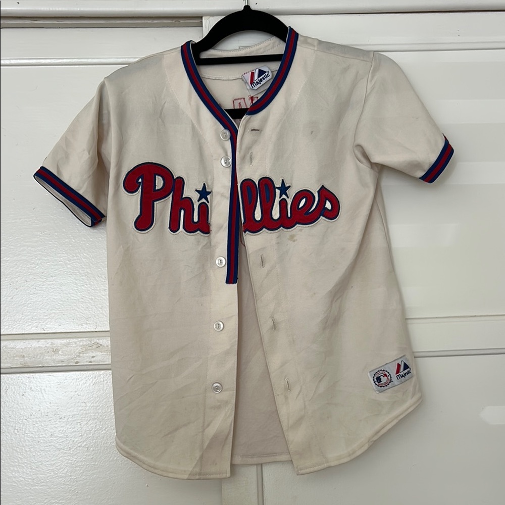Majestic Phillies Youth Cream Jersey